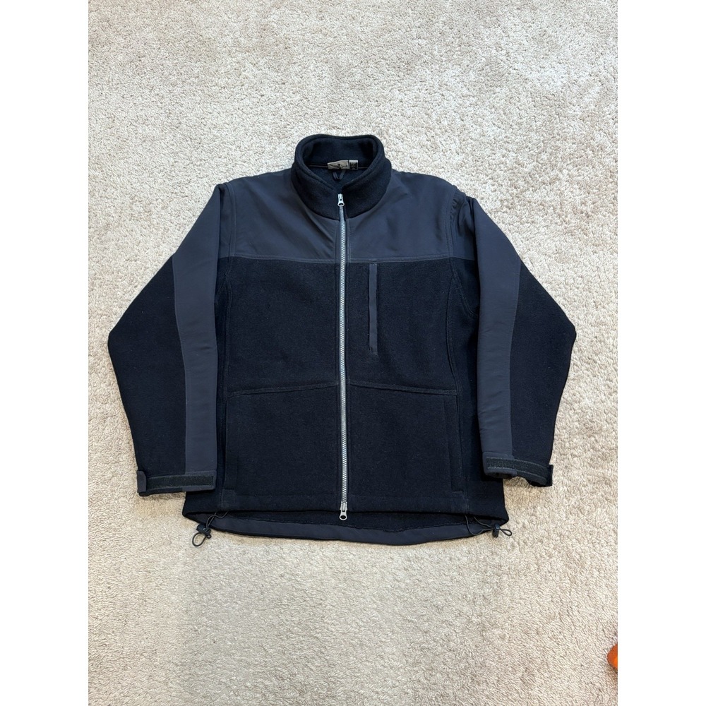 Ibex Men's 100% Wool Heavy Full Zip Jacket Black Size Medium